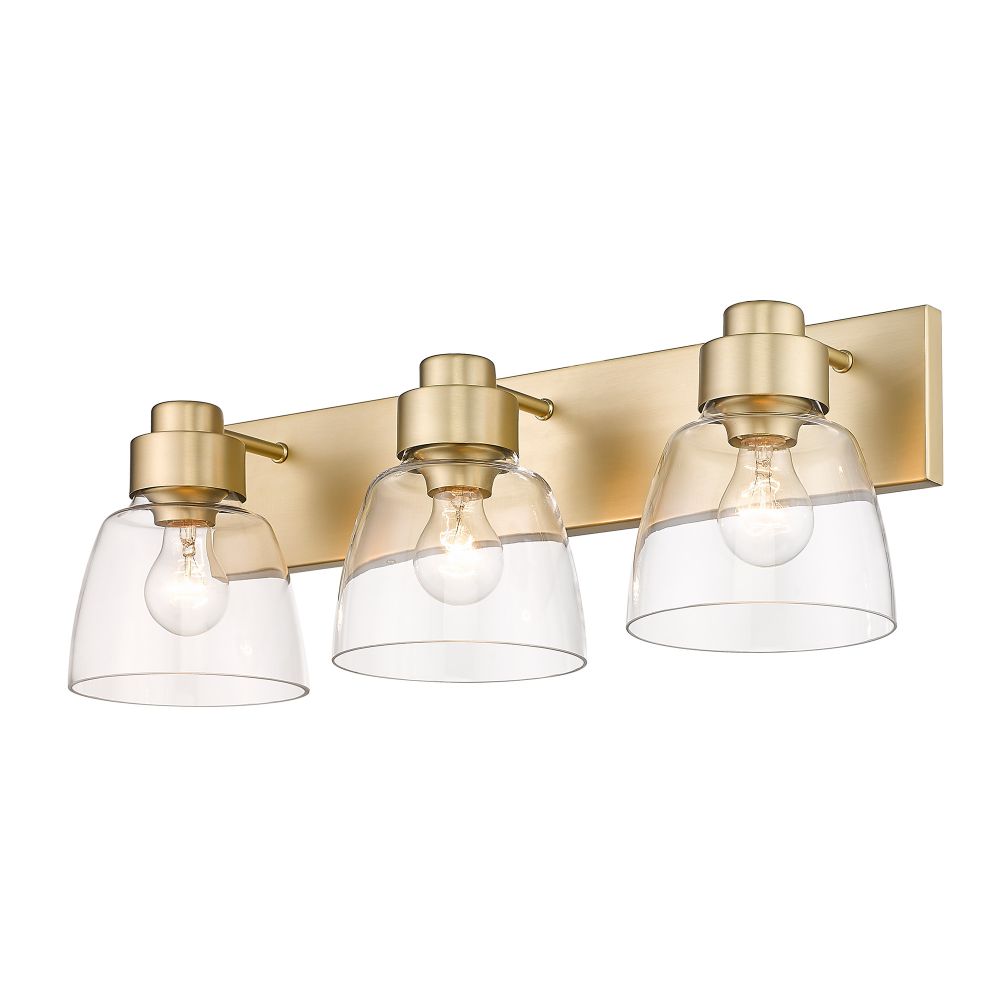 Golden Lighting 0314-BA3 BCB-CLR Remy BCB 3 Light Bath Vanity in Brushed Champagne Bronze with Clear Glass Shade